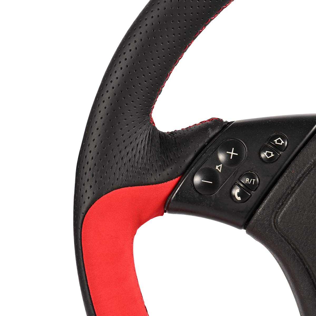 Loncky Auto Custom Fit OEM Black Genuine Leather Car Steering Wheel